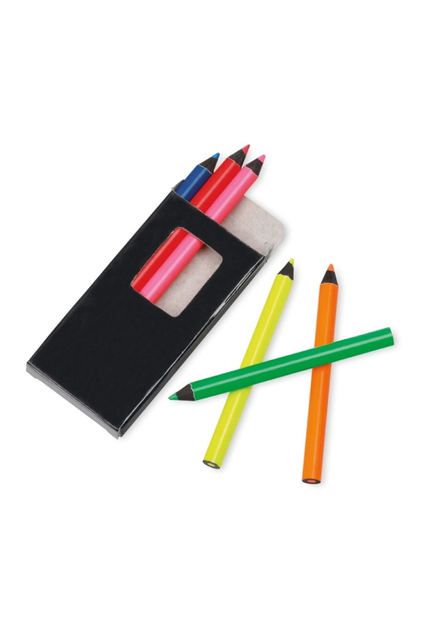 MEMLING. Boîte à crayons avec 6 crayons de couleur
