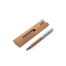 CORKO. Stylo à bille en liège et métal avec mécanisme twist
