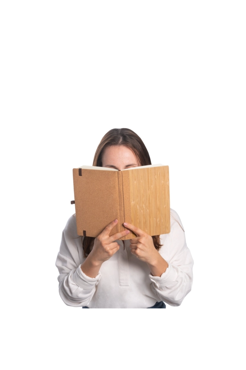 ORWELL. Carnet A5 en feuilles de bambou et de liège avec pages lignées