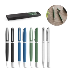 RE-LANDO-SET. Set rollet et stylo bille avec corps en aluminium 100% recyclé