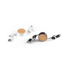 RUBINS. Câble rétractable 5 en 1 en ABS et bambou
