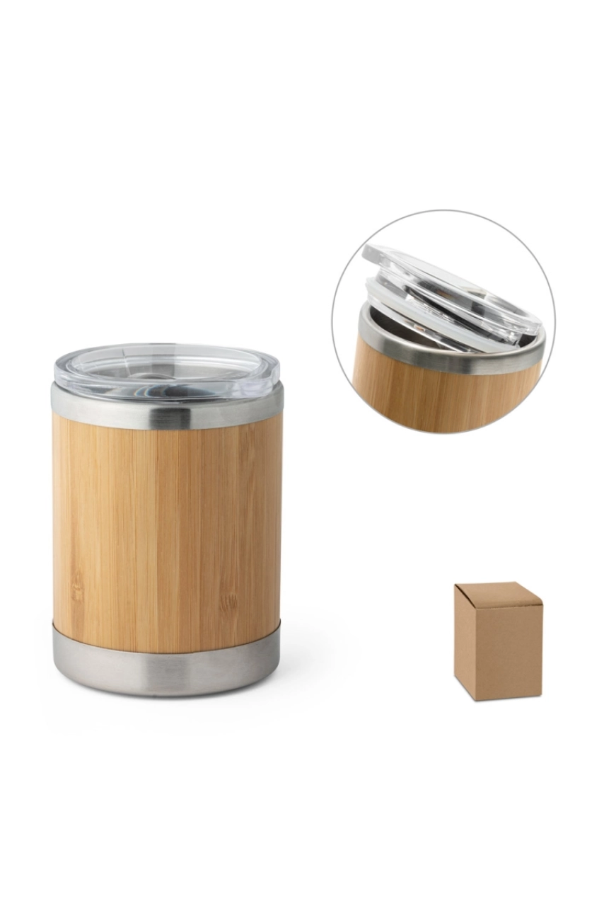 LYCKA. Tasse 350mL en bambou et acier inox