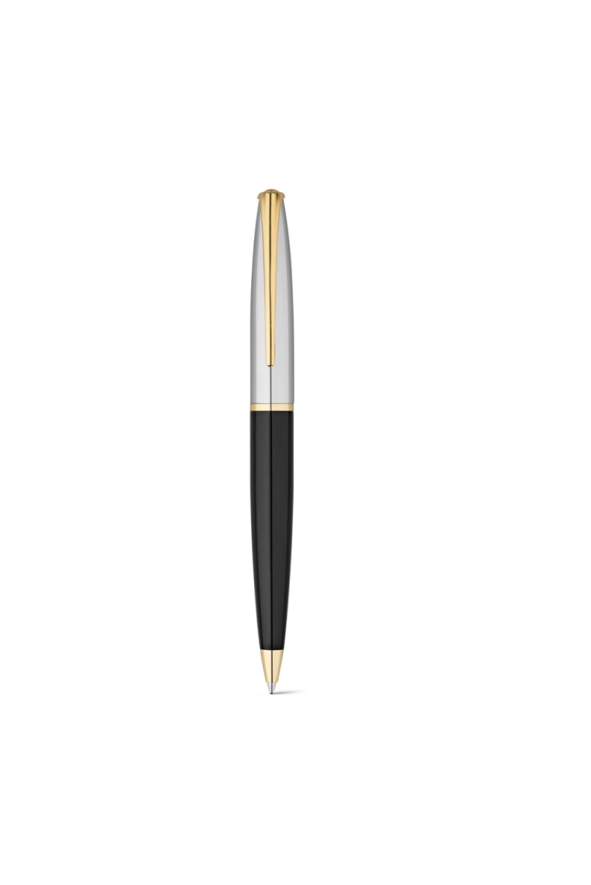 LOUVRE. Stylo bille en métal et éléments plaqués or