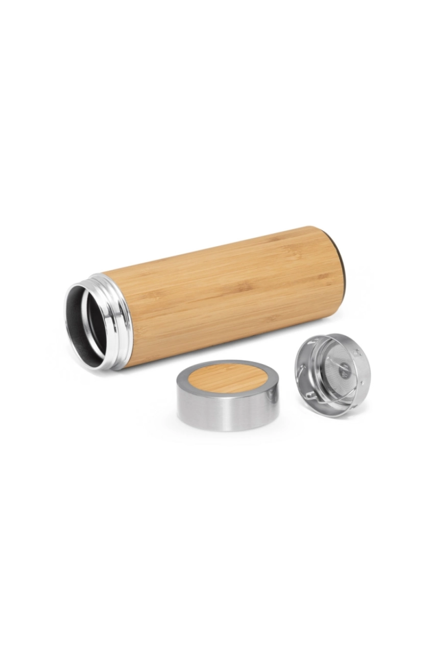 NATUREL. Thermos 430mL en bambou et acier inox