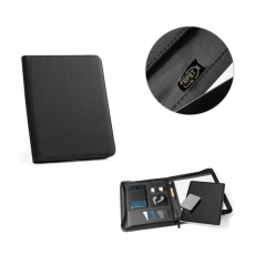 EMERGE FOLDER. Porte documents A4 en 300D 100% rPET avec fermeture éclair