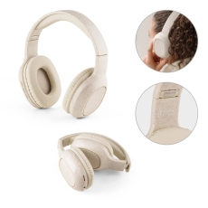 FEYNMAN. Casque audio sans fil en ABS et fibre de paille de blé