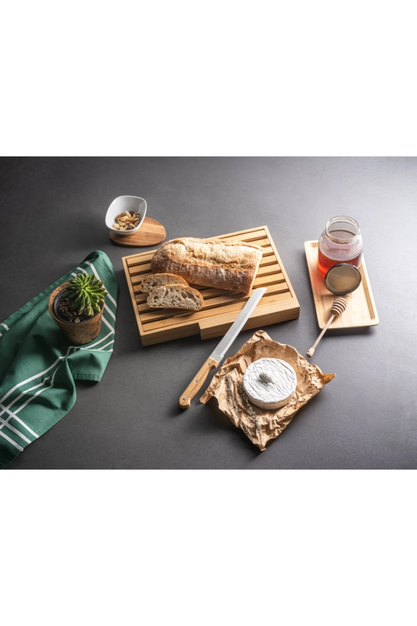 PASSARD. Planche à pain en bambou avec couteau inox