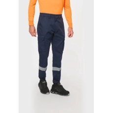 Pantalon cargo unisexe avec bas élastiqué et bande réfléchissante