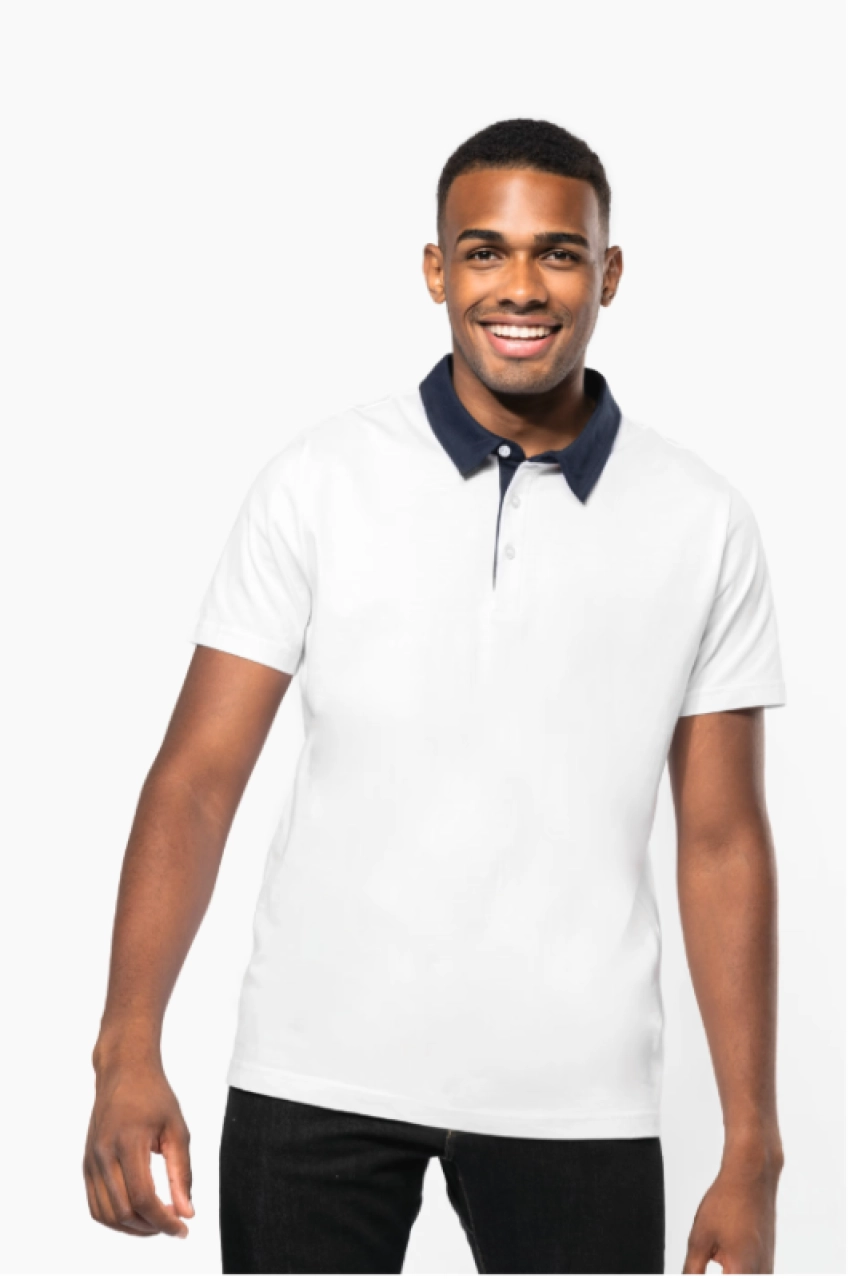 Polo jersey bicolore homme