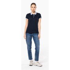 Polo piqué bicolore femme