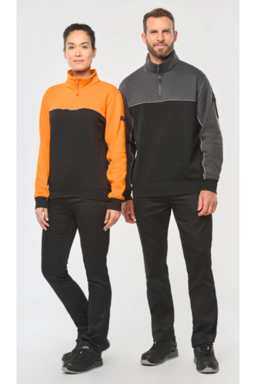 Sweat-shirt écoresponsable col zippé unisexe