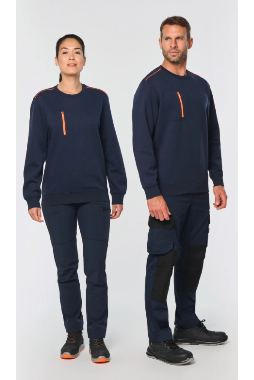 Sweat-shirt Day To Day zip poche contrastée unisexe