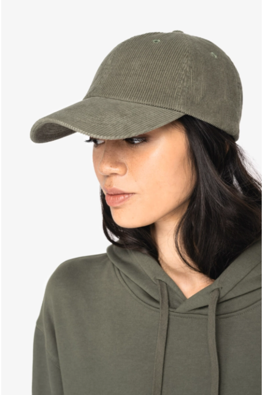 Casquette écoresponsable en velours côtelé 6 panneaux unisexe