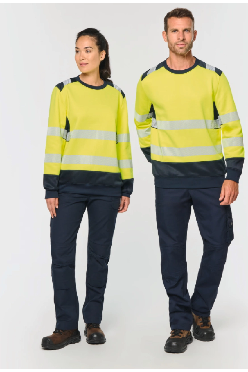 Sweat-shirt de sécurité recyclé col rond unisexe