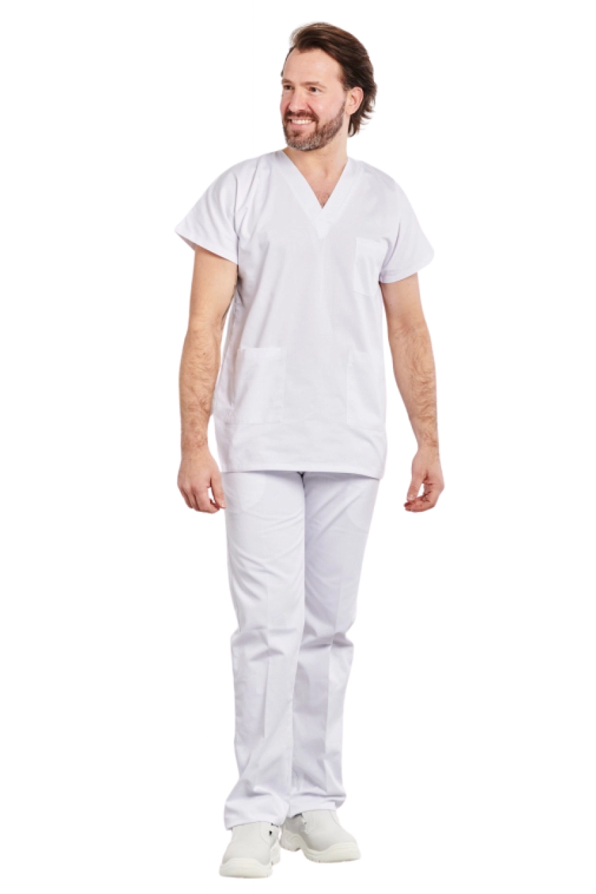 Pantalon mixte élastiqué PACO Blanc