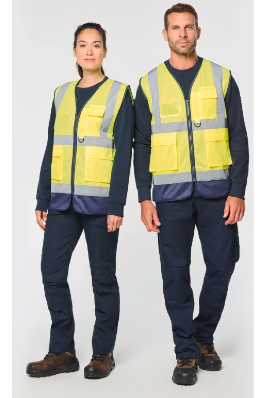 Gilet de sécurité haute visibilité recyclé avec zip unisexe