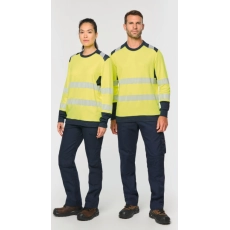 T-shirt de sécurité recyclé col rond manches longues unisexe