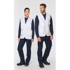 Gilet polycoton multipoches doublé unisexe