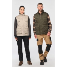 Gilet polycoton multipoches rembourré unisexe