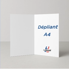 DEPLIANT A4 OUVERT - 2 VOLETS - IMPRESSION RECTO VERSO
