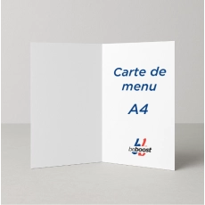 CARTE DE MENU A4 2 VOLETS - IMPRESSION RECTO VERSO