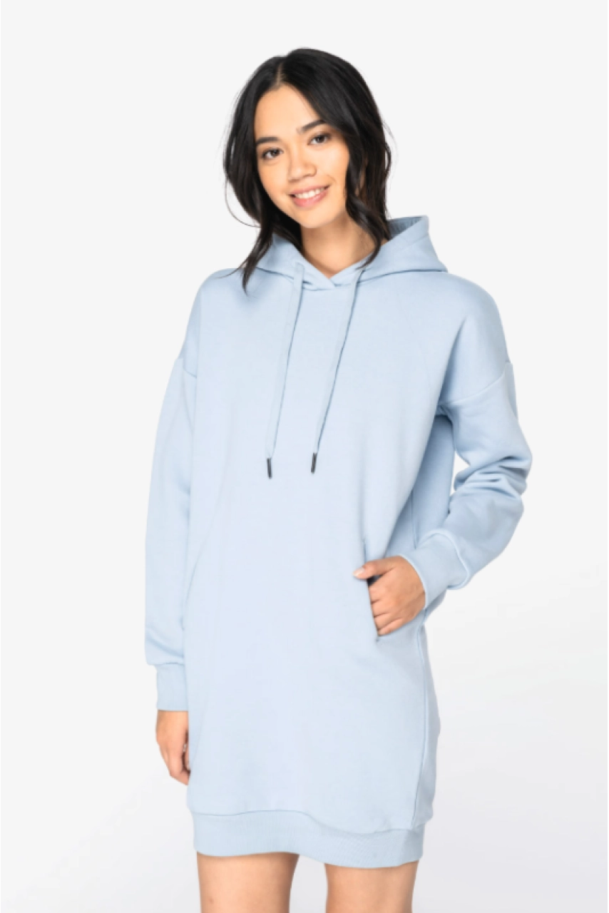 Robe sweat-shirt écoresponsable à capuche femme