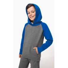 Sweat-shirt capuche bicolore enfant