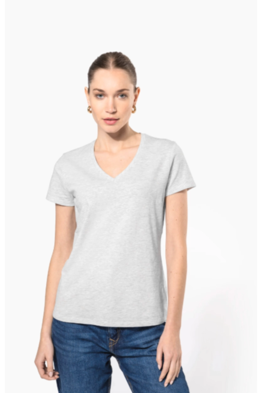 T-shirt col V manches courtes femme