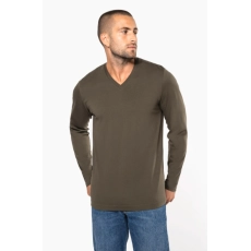 T-shirt col V manches longues