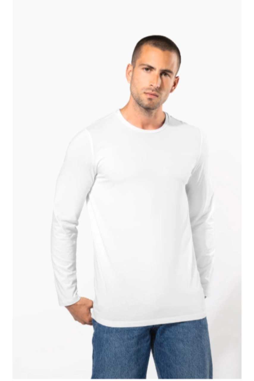 T-shirt col rond manches longues homme
