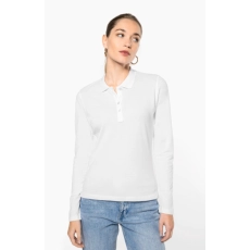 Polo piqué manches longues femme