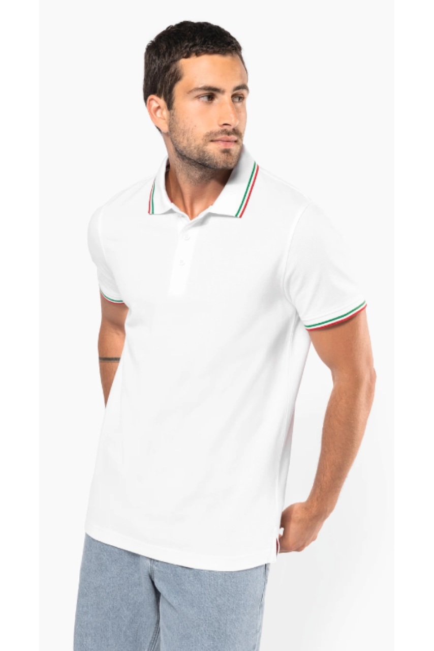 Polo maille piquée manches courtes homme