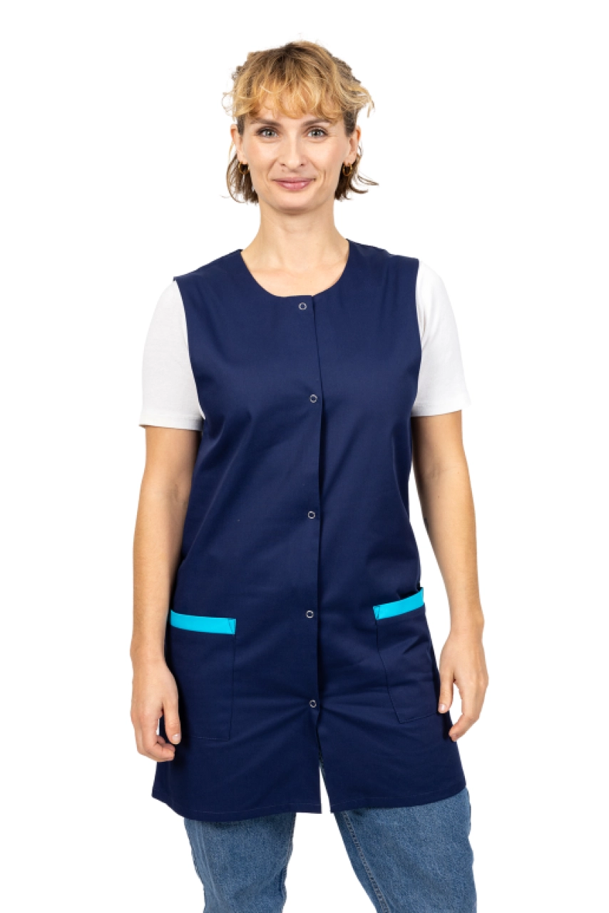 Blouse sans manche Marine/turquoise