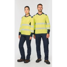 T-shirt de sécurité recyclé col rond manches longues unisexe