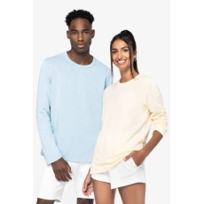 Sweat-shirt écoresponsable à col rond délavé French Terry unisexe