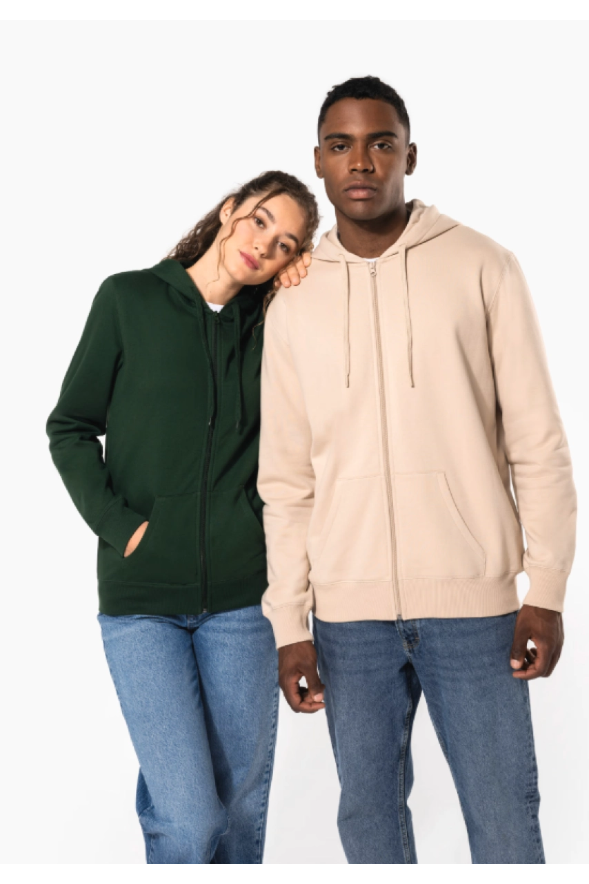 Sweat-shirt recyclé zippé à capuche unisexe