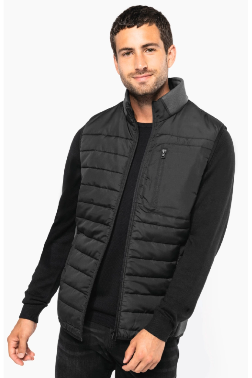 Bodywarmer bi-matière homme