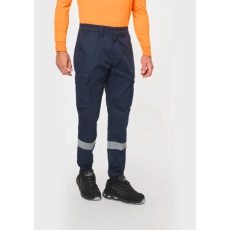 Pantalon cargo unisexe avec bas élastiqué et bande réfléchissante