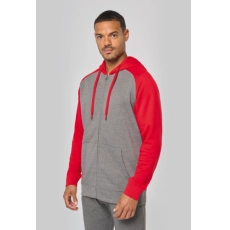 Veste molleton zippée capuche bicolore unisexe