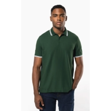 Polo homme manches courtes à liserés contrastés