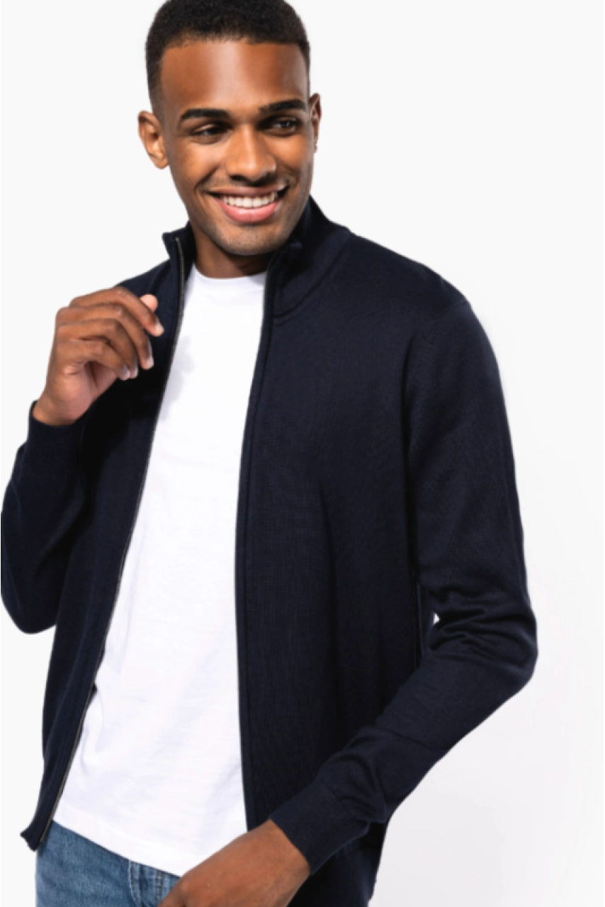 Cardigan zippé homme