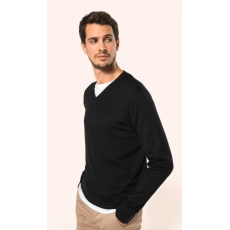 Pull Mérinos col V homme