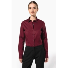 Chemise coton / élasthanne manches longues femme