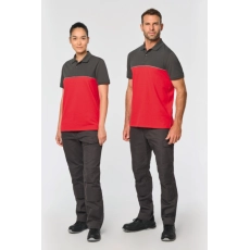 Polo bicolore écoresponsable manches courtes unisexe