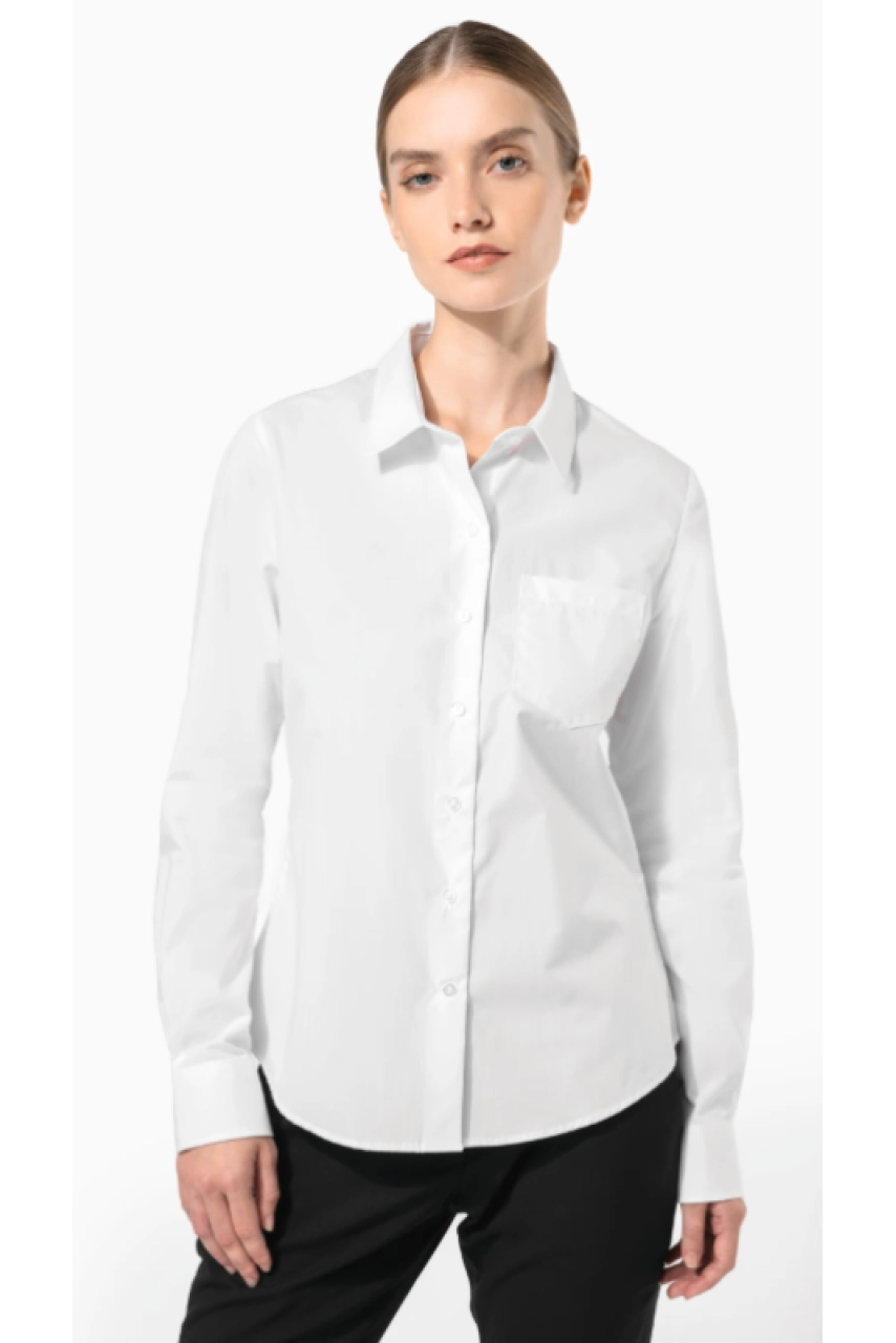 Chemise popeline manches longues femme