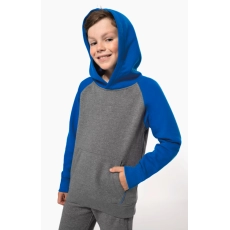 Sweat-shirt capuche bicolore enfant