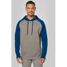 Sweat-shirt à capuche bicolore unisexe