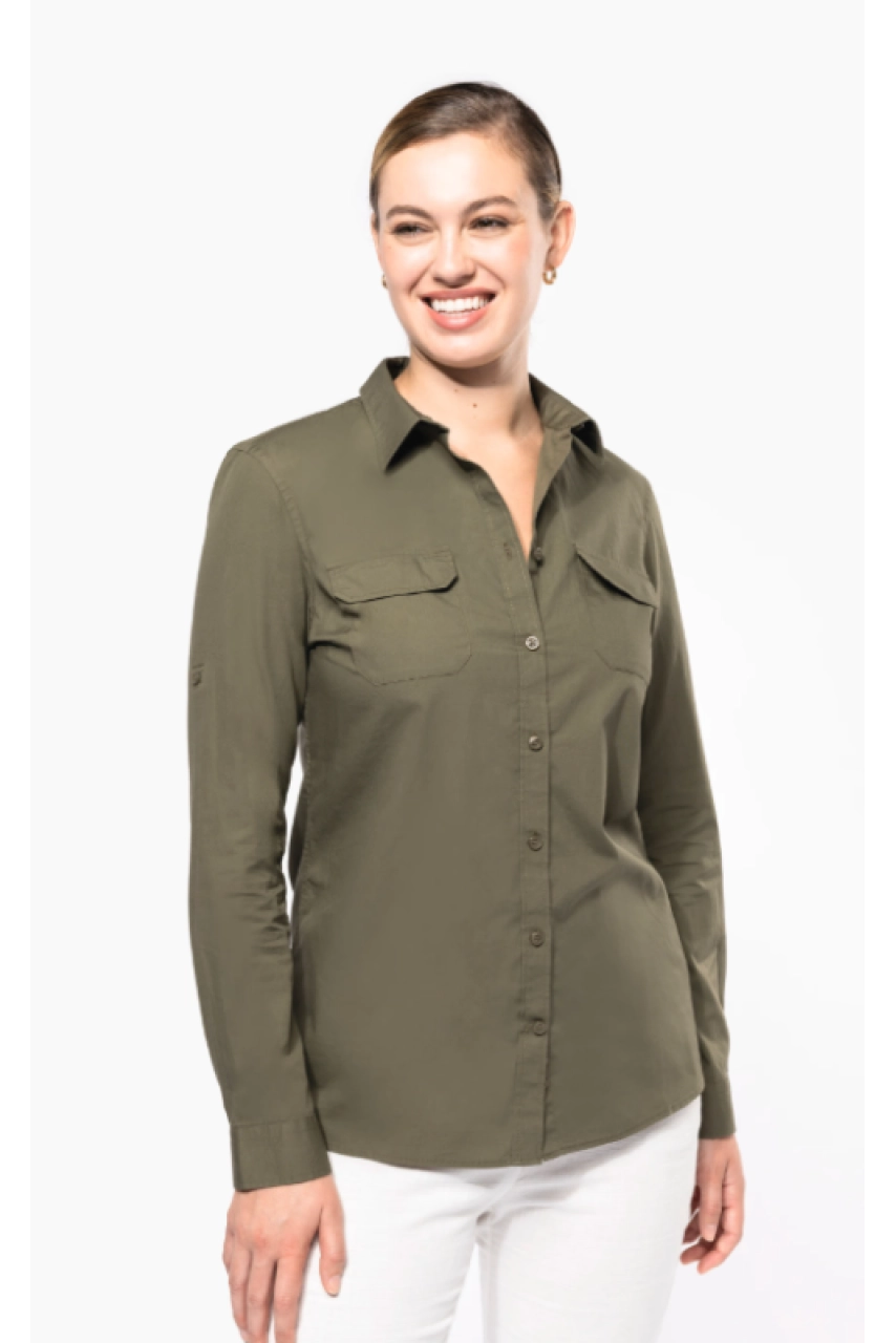 Chemise safari manches longues femme