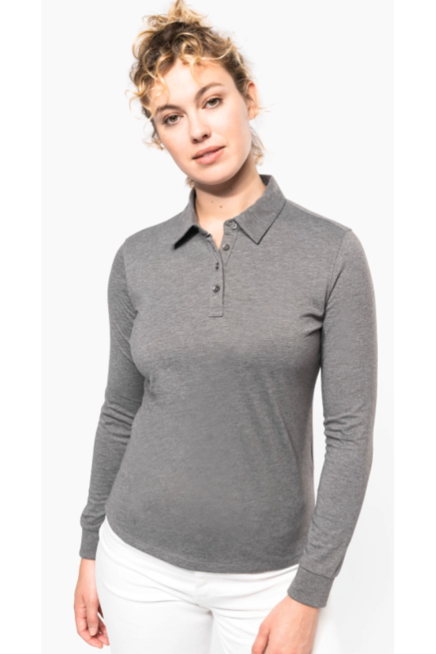Polo jersey manches longues femme