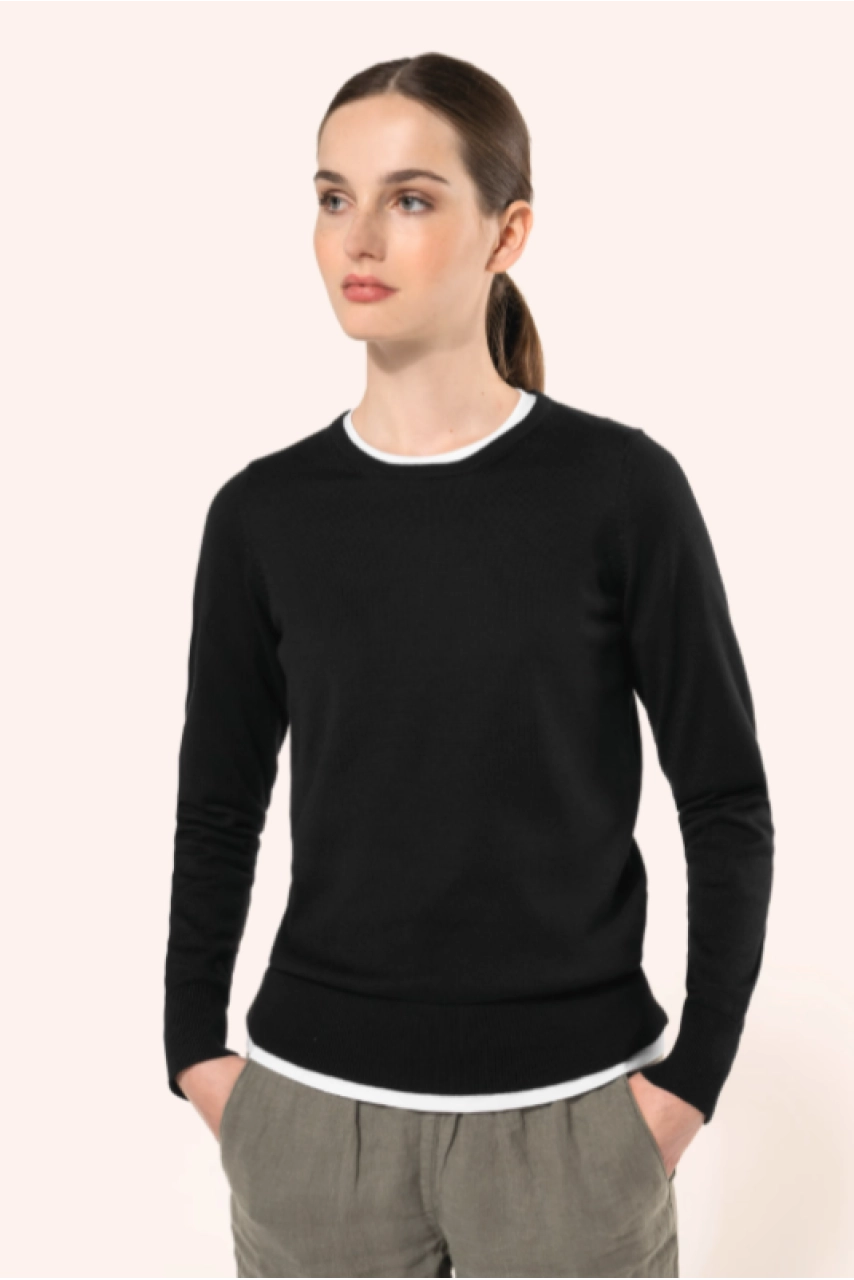 Pull Supima® col rond  femme